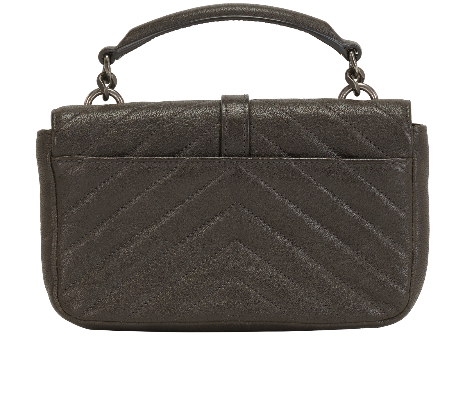 Mini College Crossbody, &pound;550, Handbags, Grey, Leather, Back view